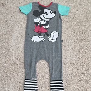 Disney Mickey Mouse Gray and Teal Kids Footie